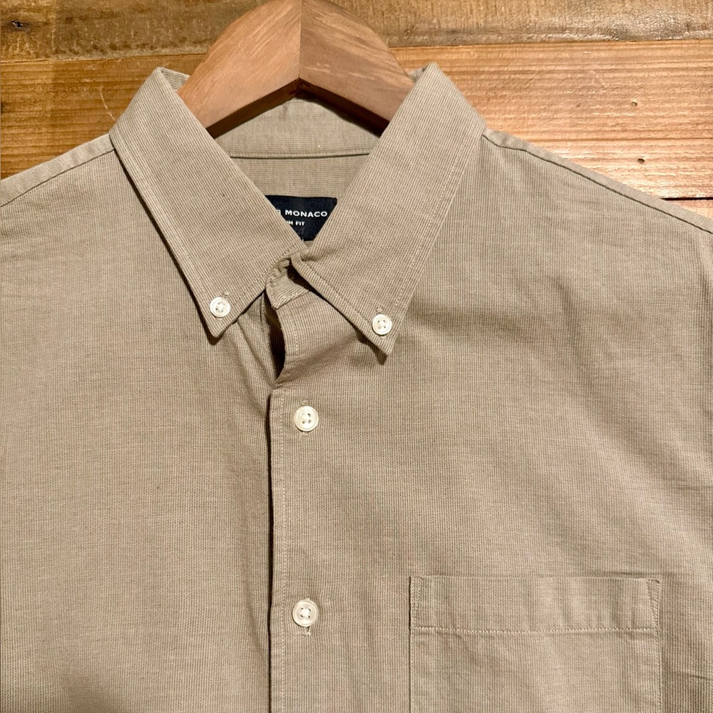 Club Monaco Men's Green Long Sleeve Button-Down Shirt (Size S)